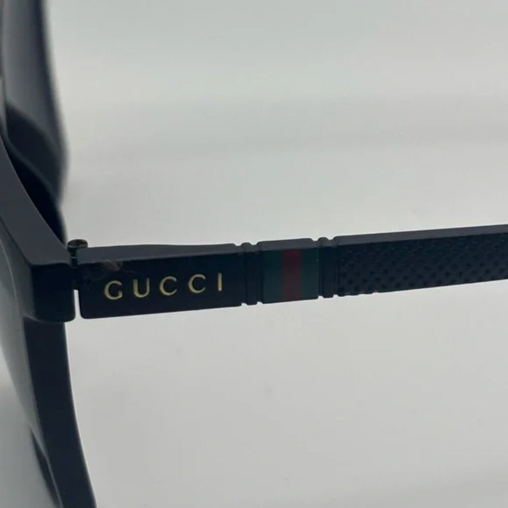Authentic Gucci Rectangular Matte Black Sunglasse… - image 5